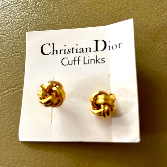 Vintage Christian Dior Gold tone Knot Cufflinks - Picture 1 of 4